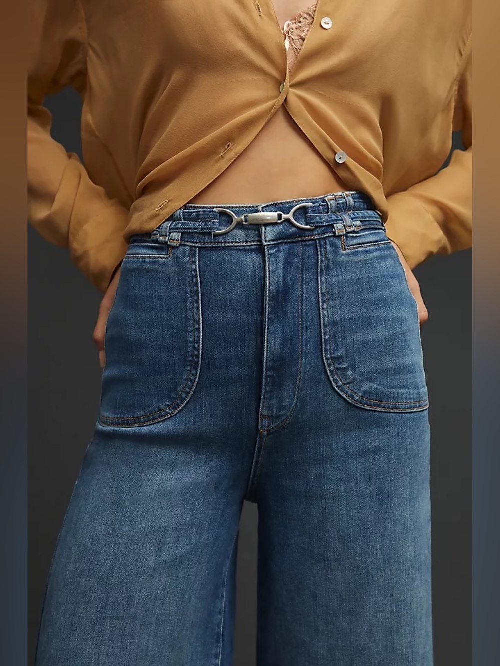 Anthropologie Pilcro Uptown High-Rise Wide-Leg Jeans N262-7 - Picture 4 of 13